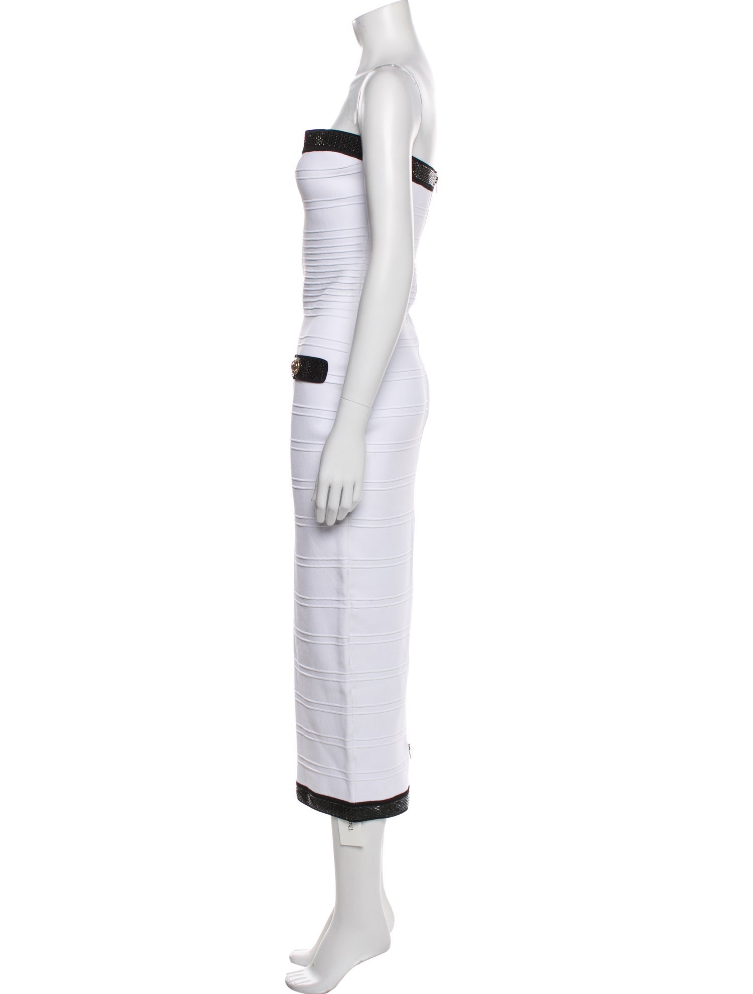 Retrofête Strapless Midi Length Dress