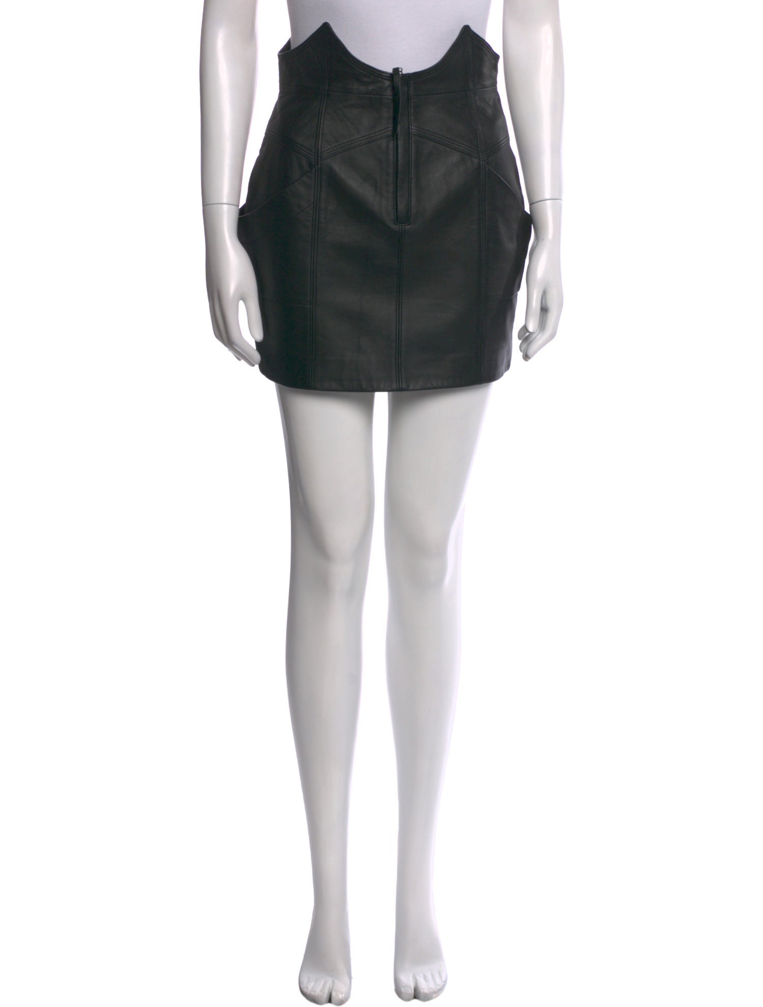 Retrofête Lamb Leather Mini Skirt