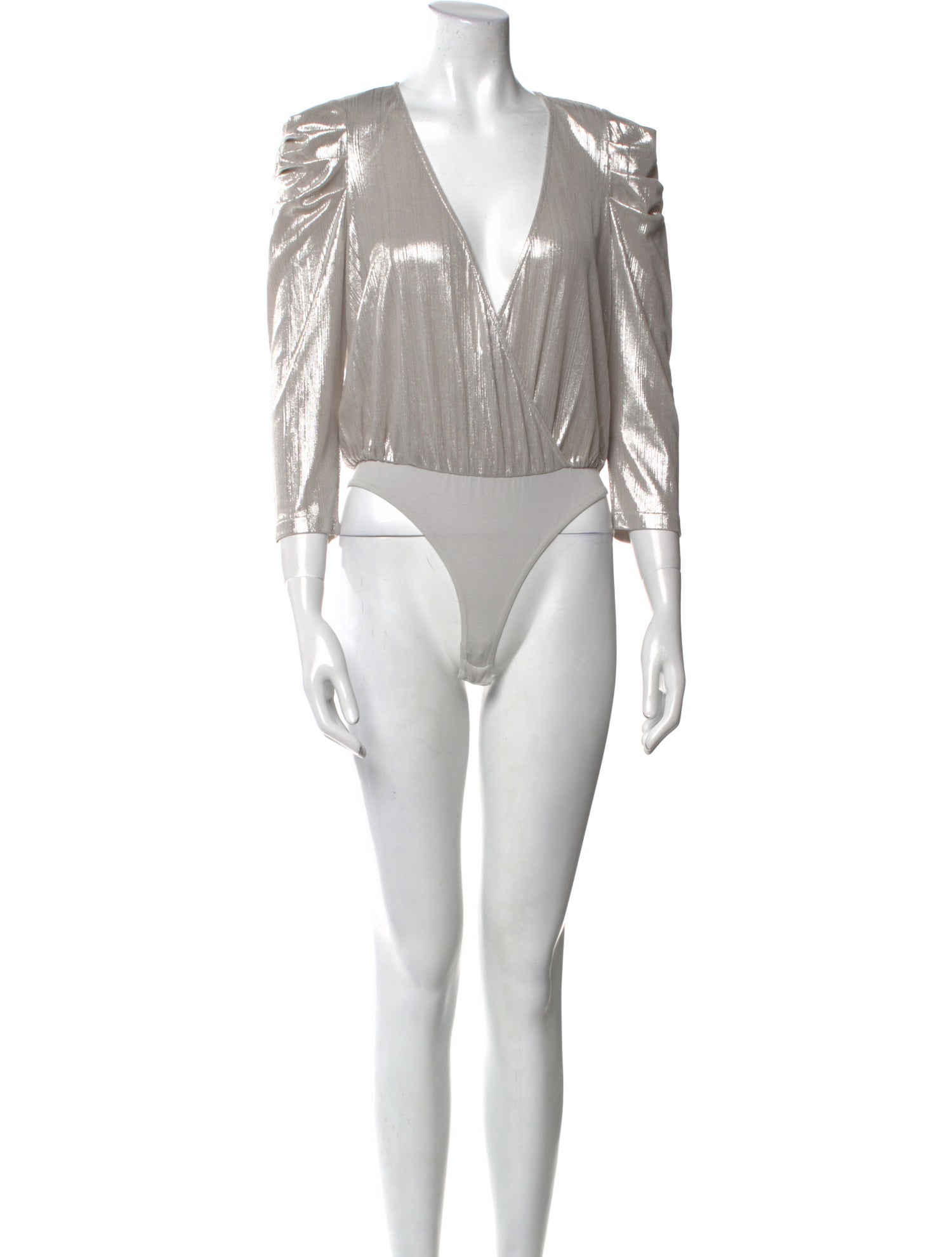 Retrofête Plunge Neckline Three-Quarter Sleeve Bodysuit