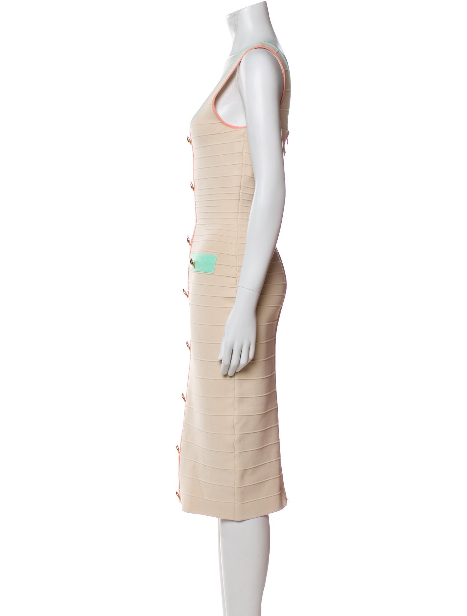 Retrofête Striped Midi Length Dress