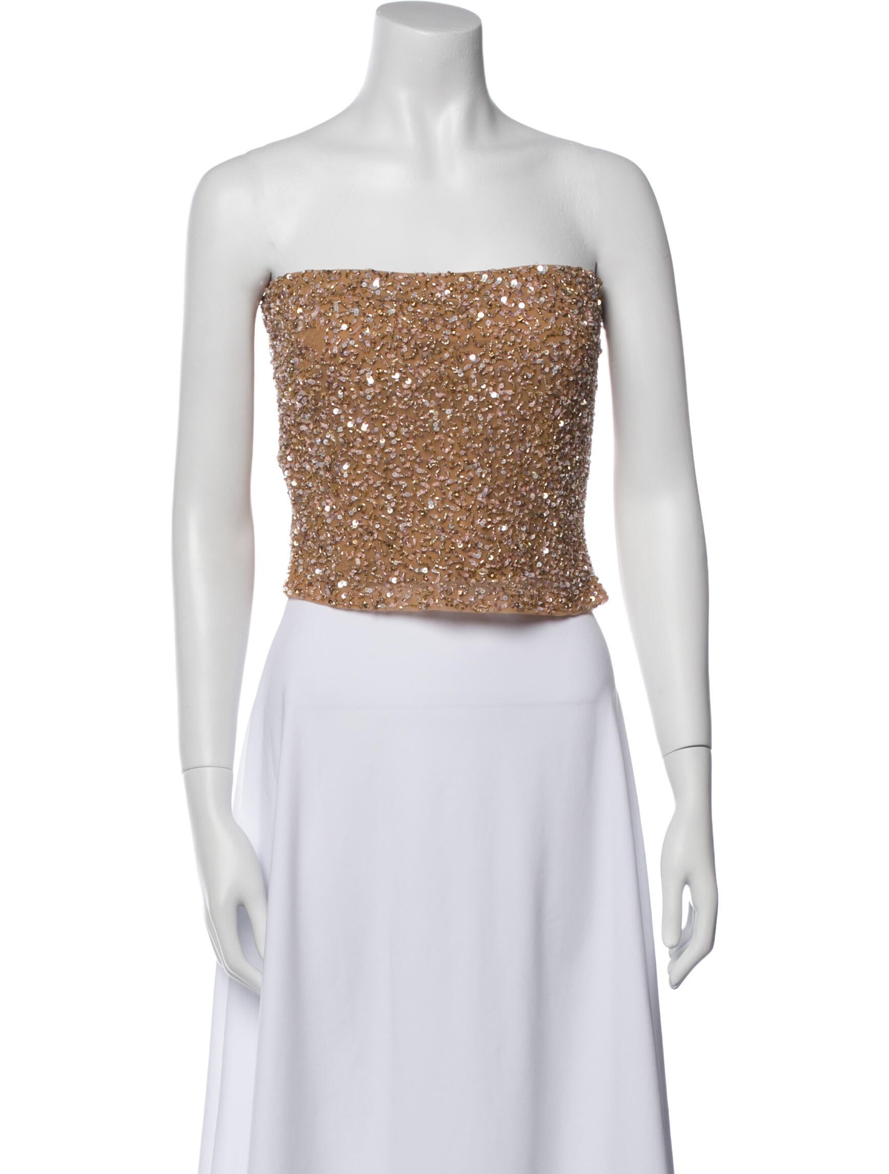 Retrofête Nylon Strapless Crop Top