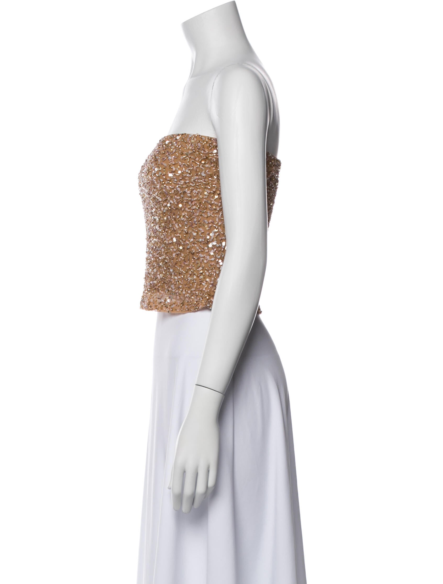 Retrofête Nylon Strapless Crop Top