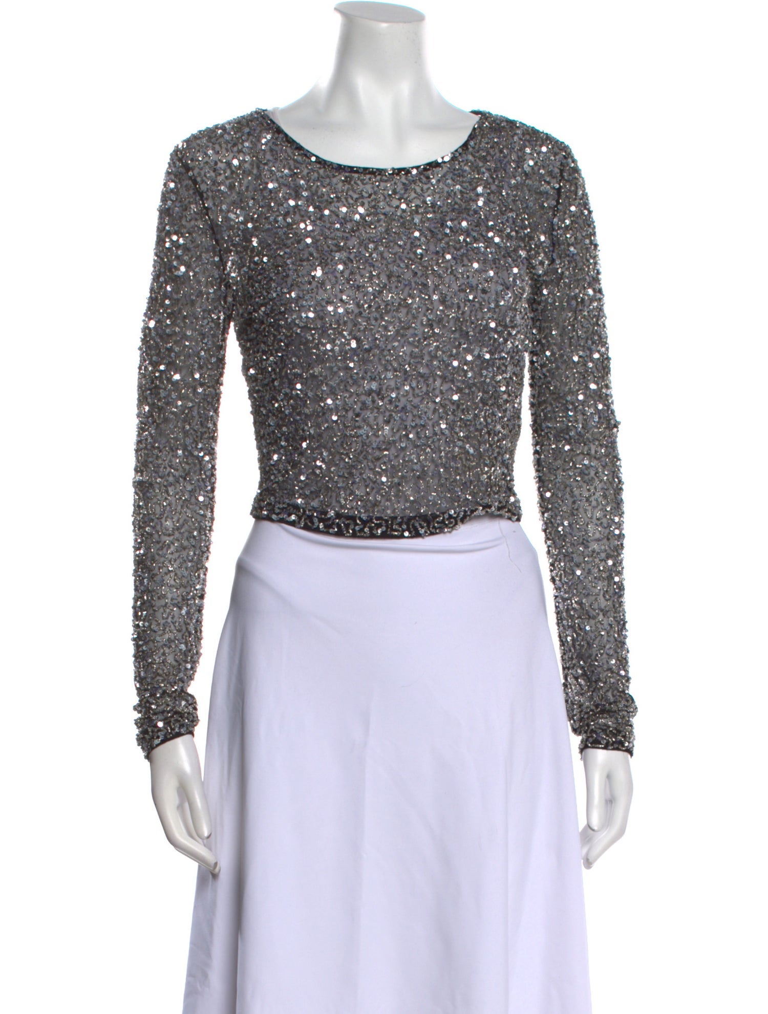 Retrofête Nylon Scoop Neck Crop Top