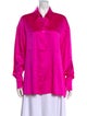 Retrofête Silk Long Sleeve Button-Up Top