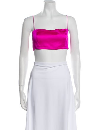 Retrofête Silk Square Neckline Crop Top