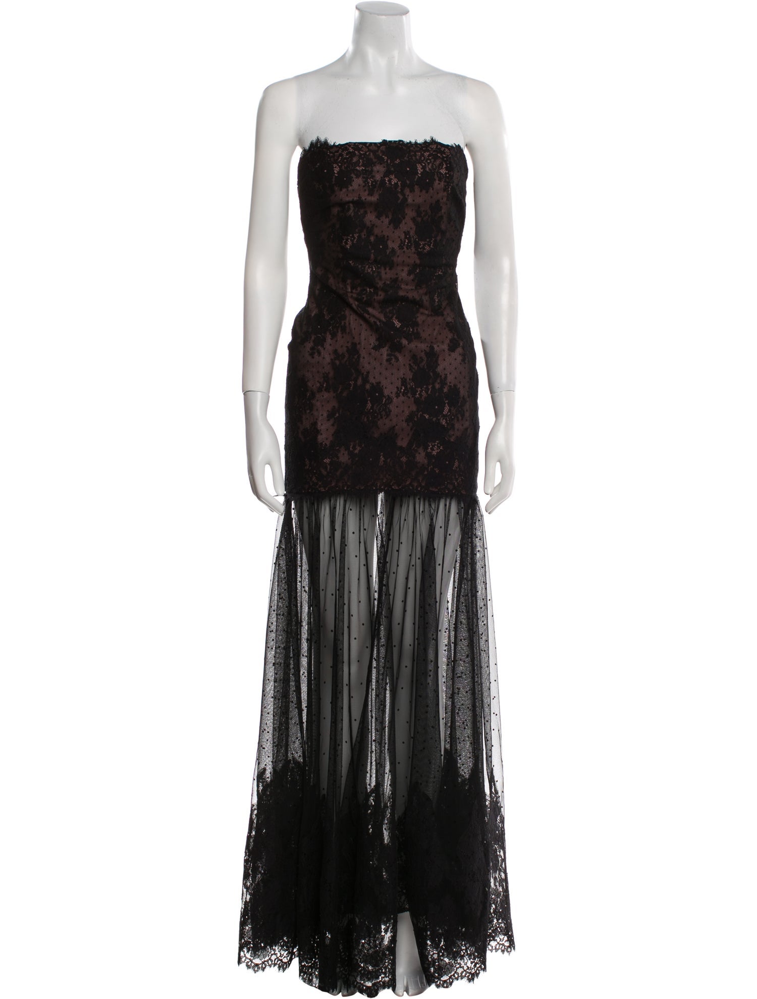 Retrofête Lace Pattern Long Dress