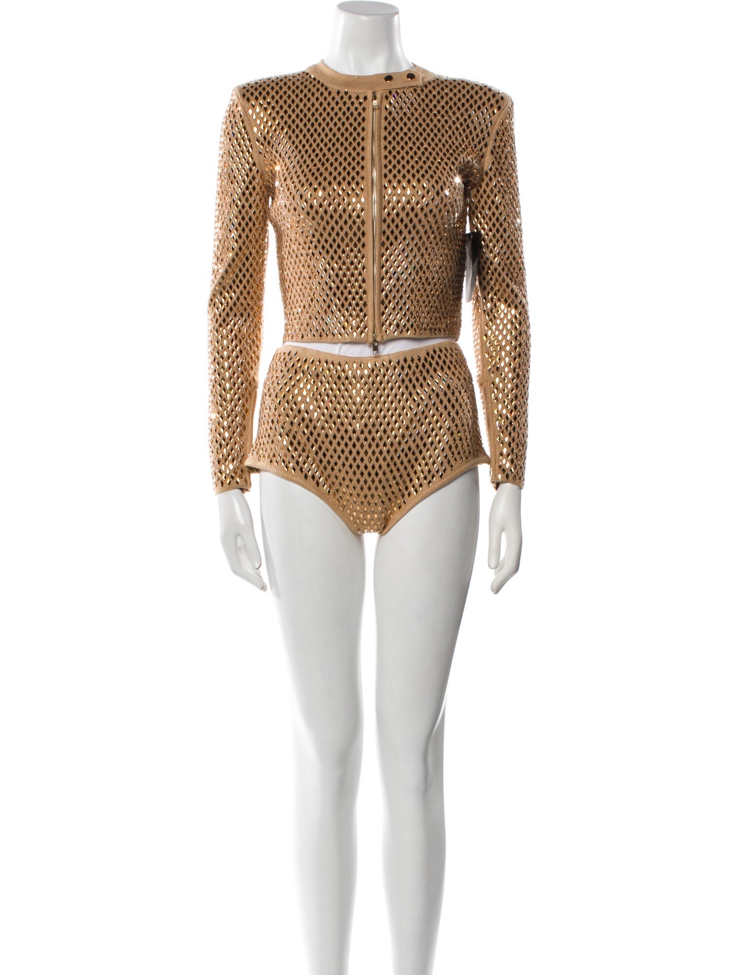 Retrofête Nylon Crystal Embellishments Short Set