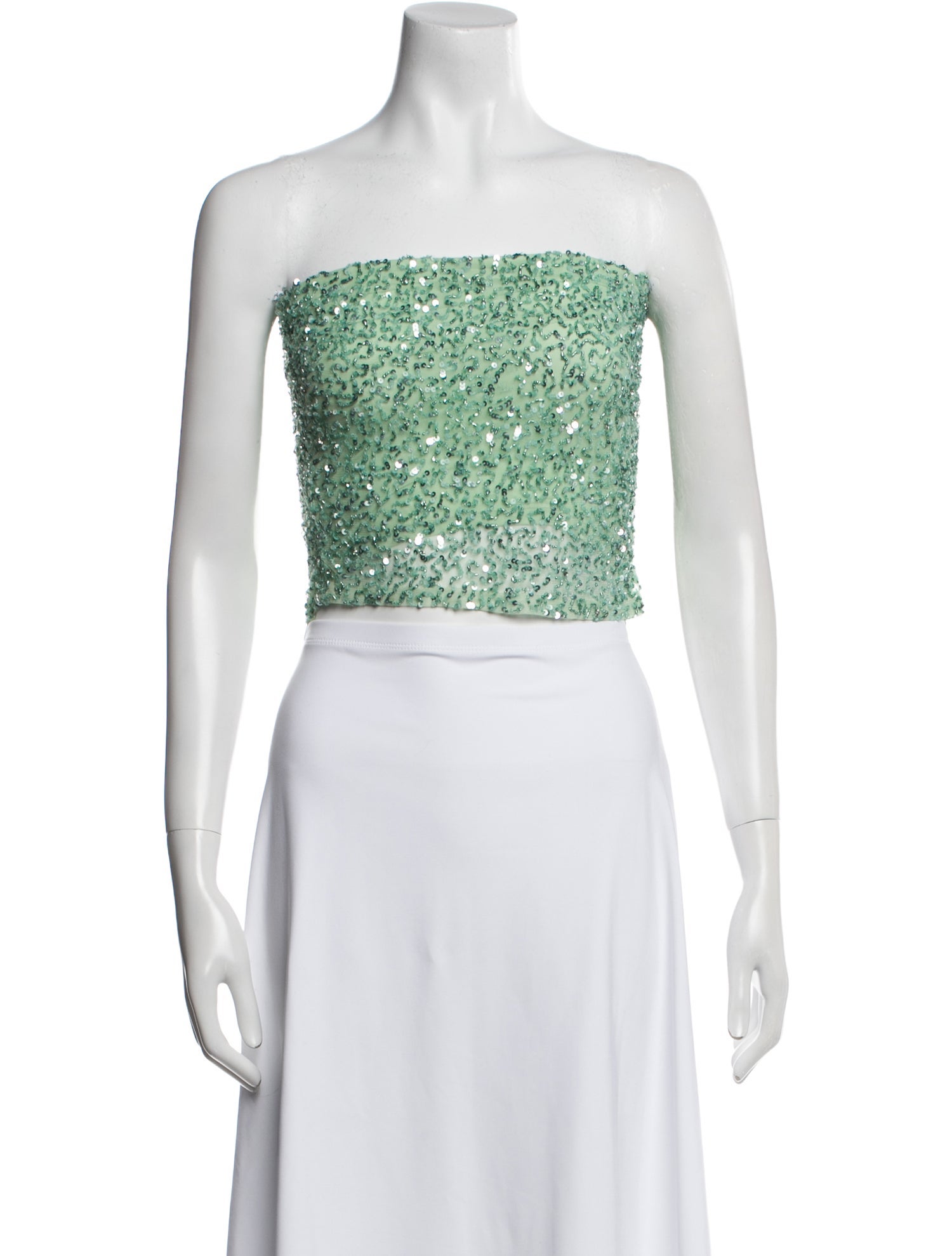 Retrofête Printed Strapless Crop Top w/ Tags