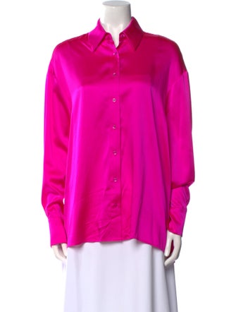 Retrofête Silk Long Sleeve Button-Up Top