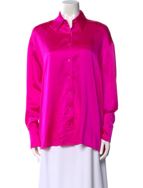Retrofête Silk Long Sleeve Button-Up Top