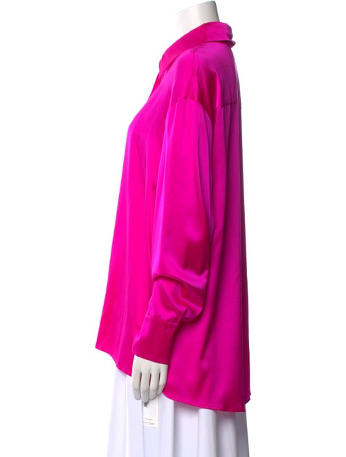 Retrofête Silk Long Sleeve Button-Up Top