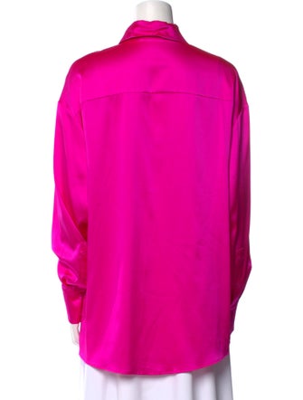 Retrofête Silk Long Sleeve Button-Up Top