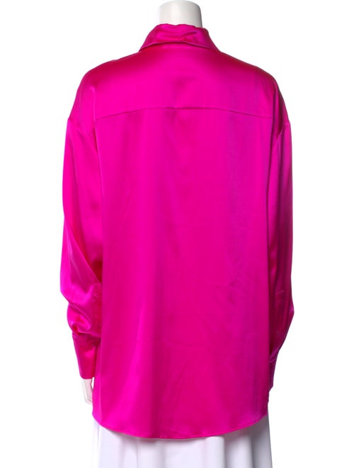 Retrofête Silk Long Sleeve Button-Up Top