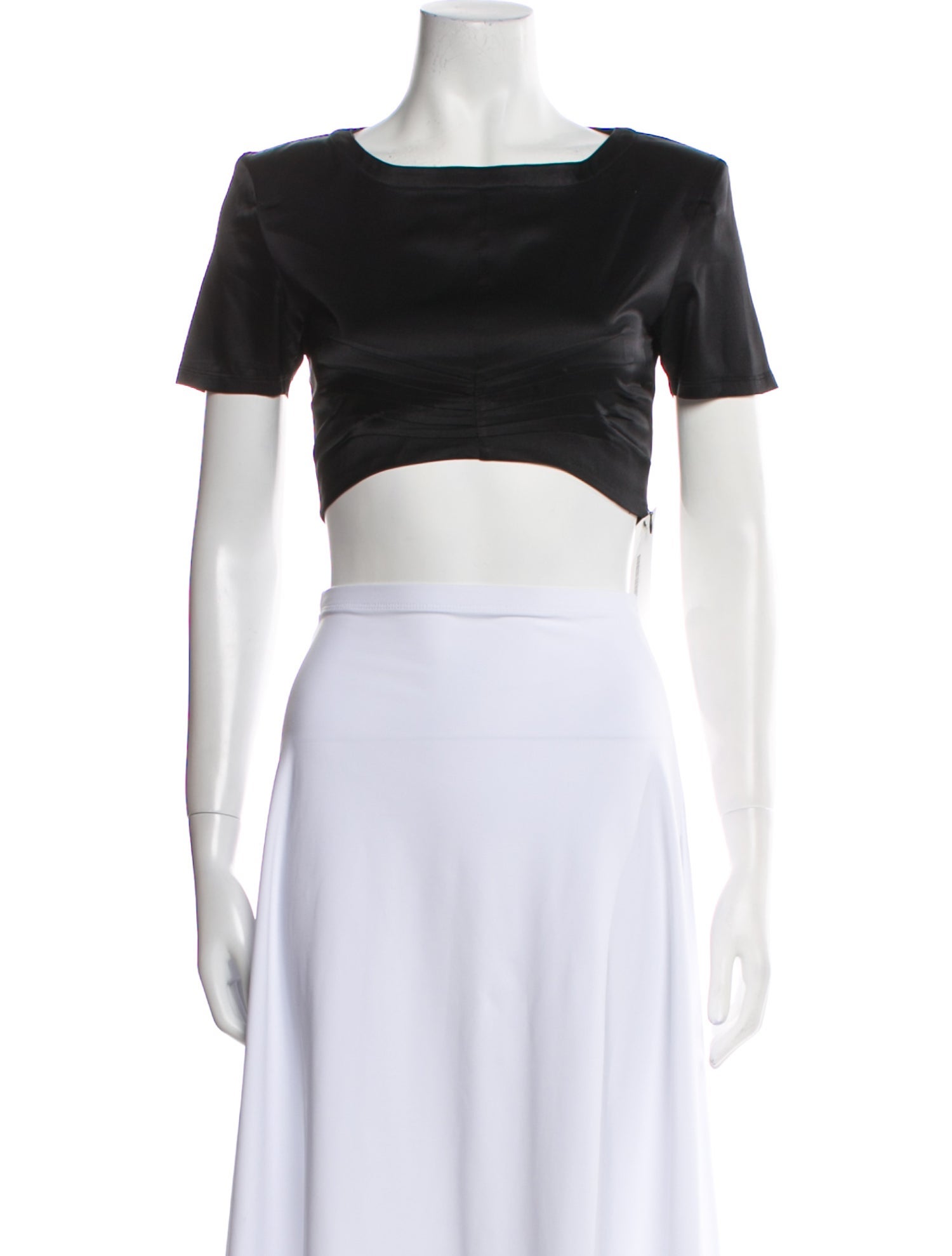 Retrofête Silk Bateau Neckline Crop Top
