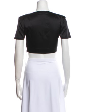 Retrofête Silk Bateau Neckline Crop Top