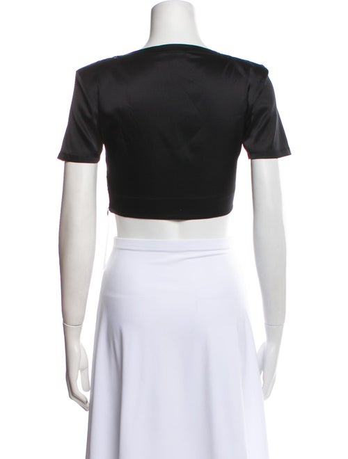Retrofête Silk Bateau Neckline Crop Top