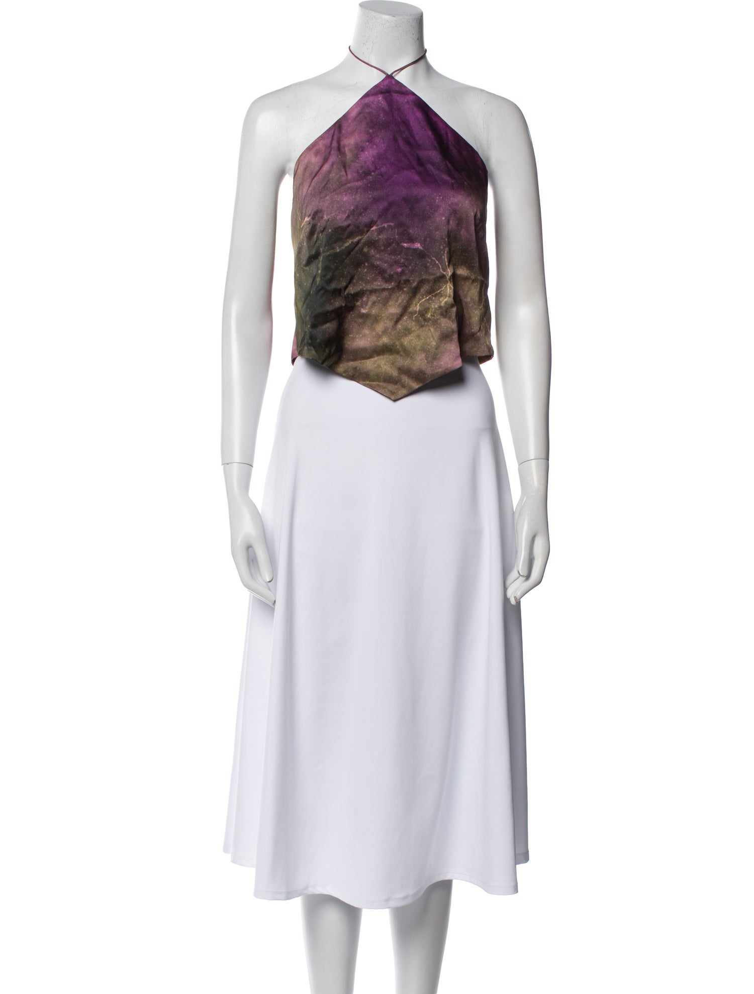 Retrofête Silk Halterneck Crop Top