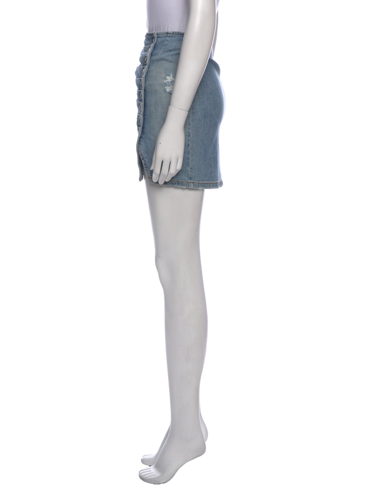 Retrofête Distressed Accents Mini Skirt