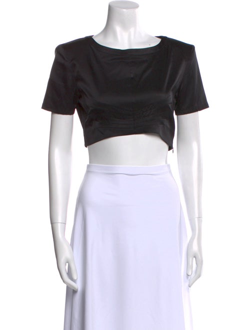 Retrofête Silk Bateau Neckline Crop Top
