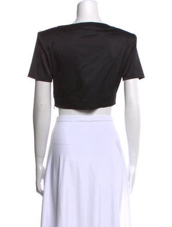 Retrofête Silk Bateau Neckline Crop Top