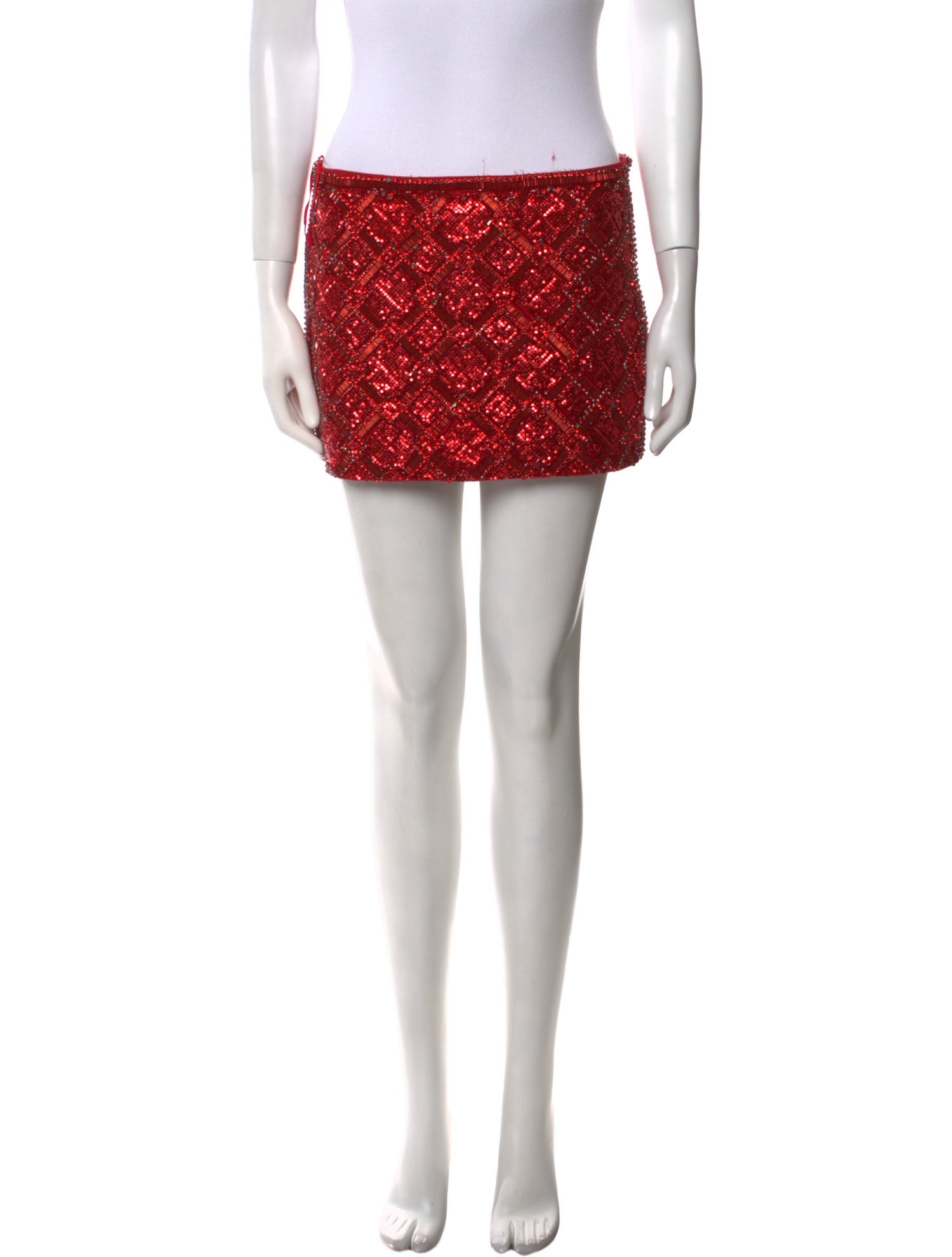 Retrofête Crystal Embellishments Mini Skirt