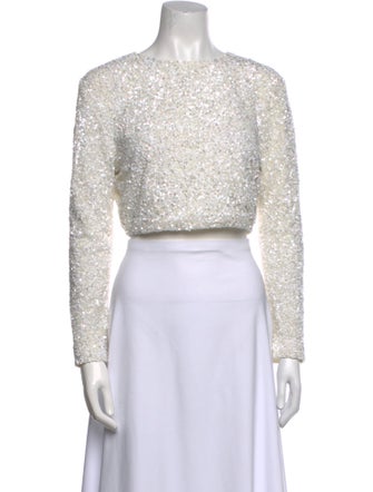 Retrofête Scoop Neck Long Sleeve Crop Top