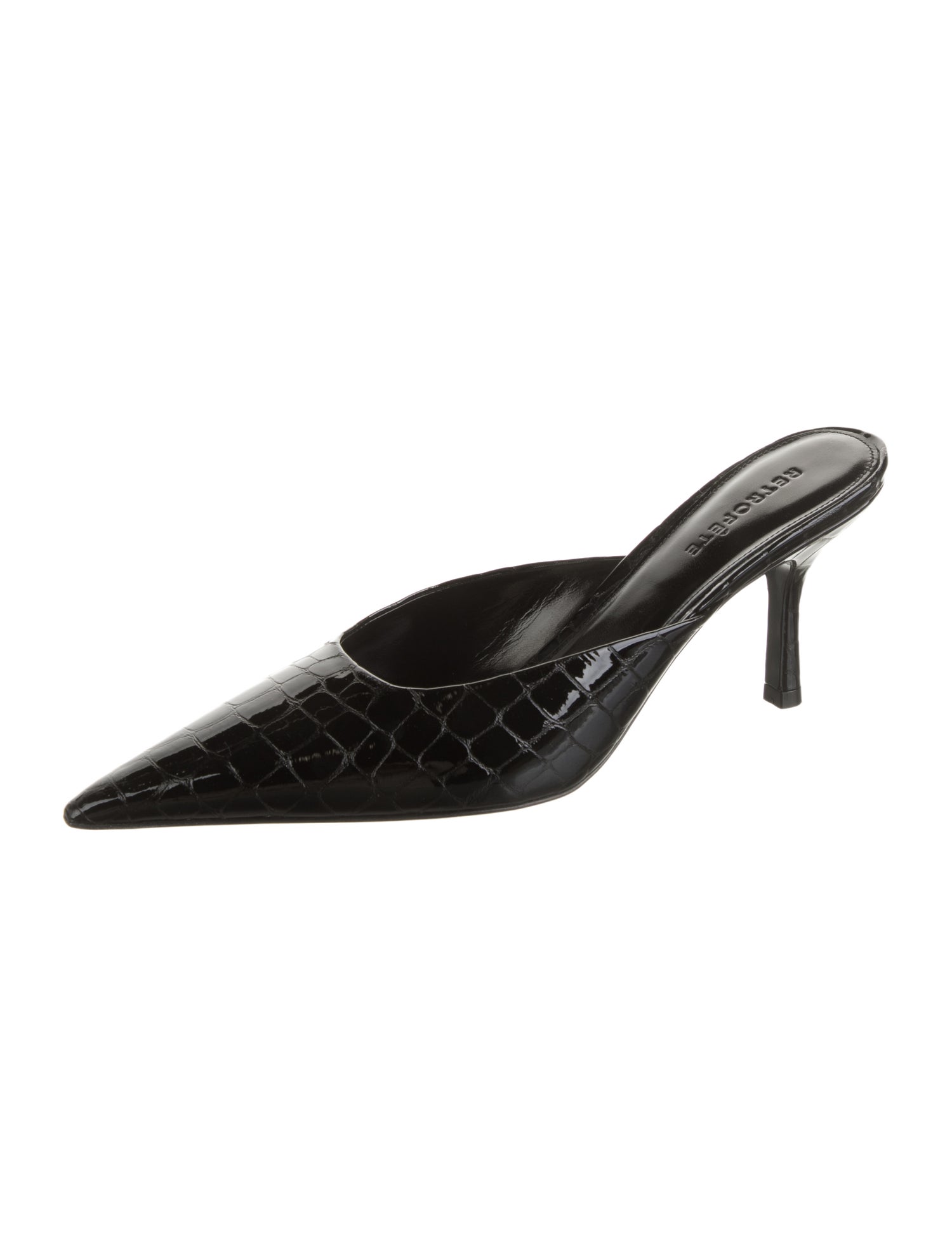 Retrofête Leather Animal Print Mules