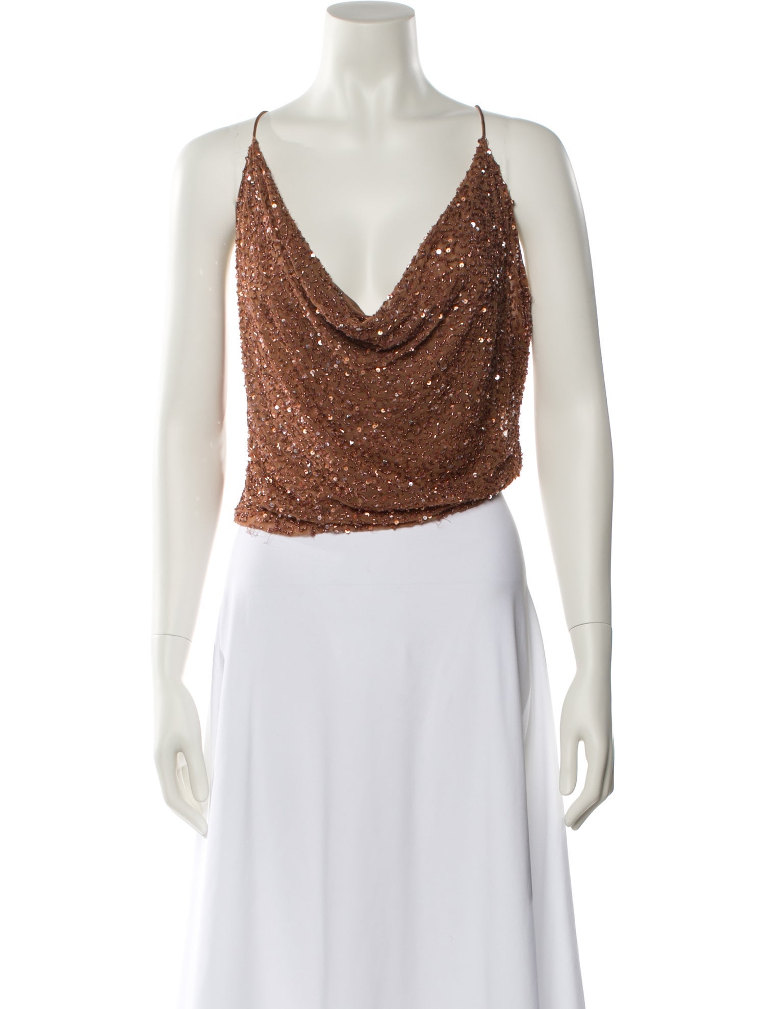 Retrofête Cowl Neck Sleeveless Crop Top