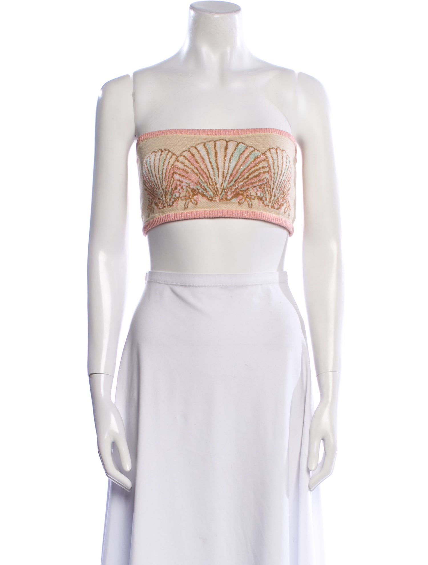 Retrofête Printed Strapless Crop Top