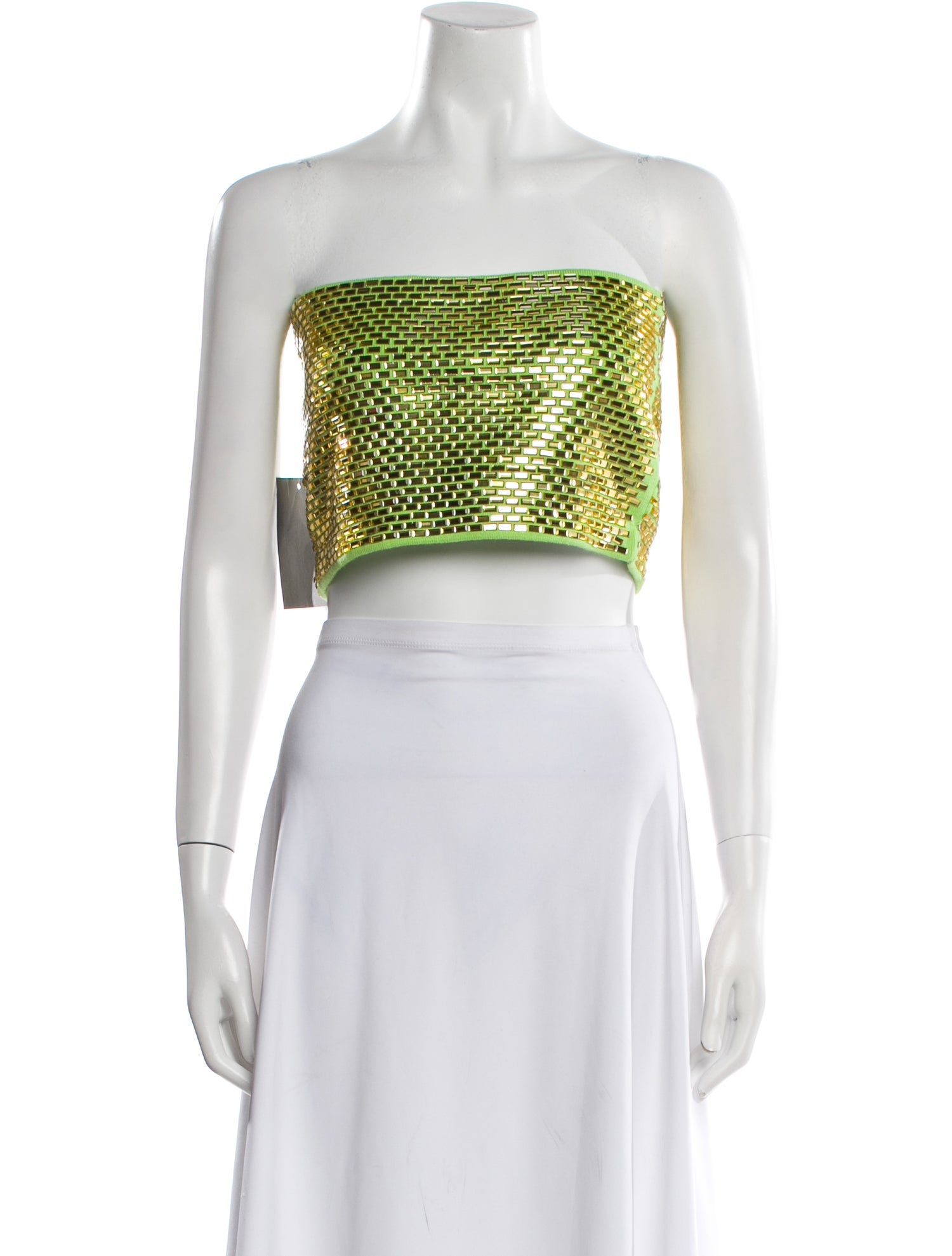 Retrofête Plaid Print Strapless Crop Top