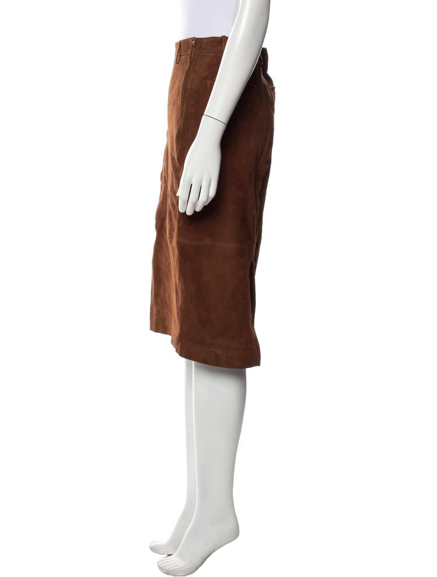 Retrofête Leather Knee-Length Skirt