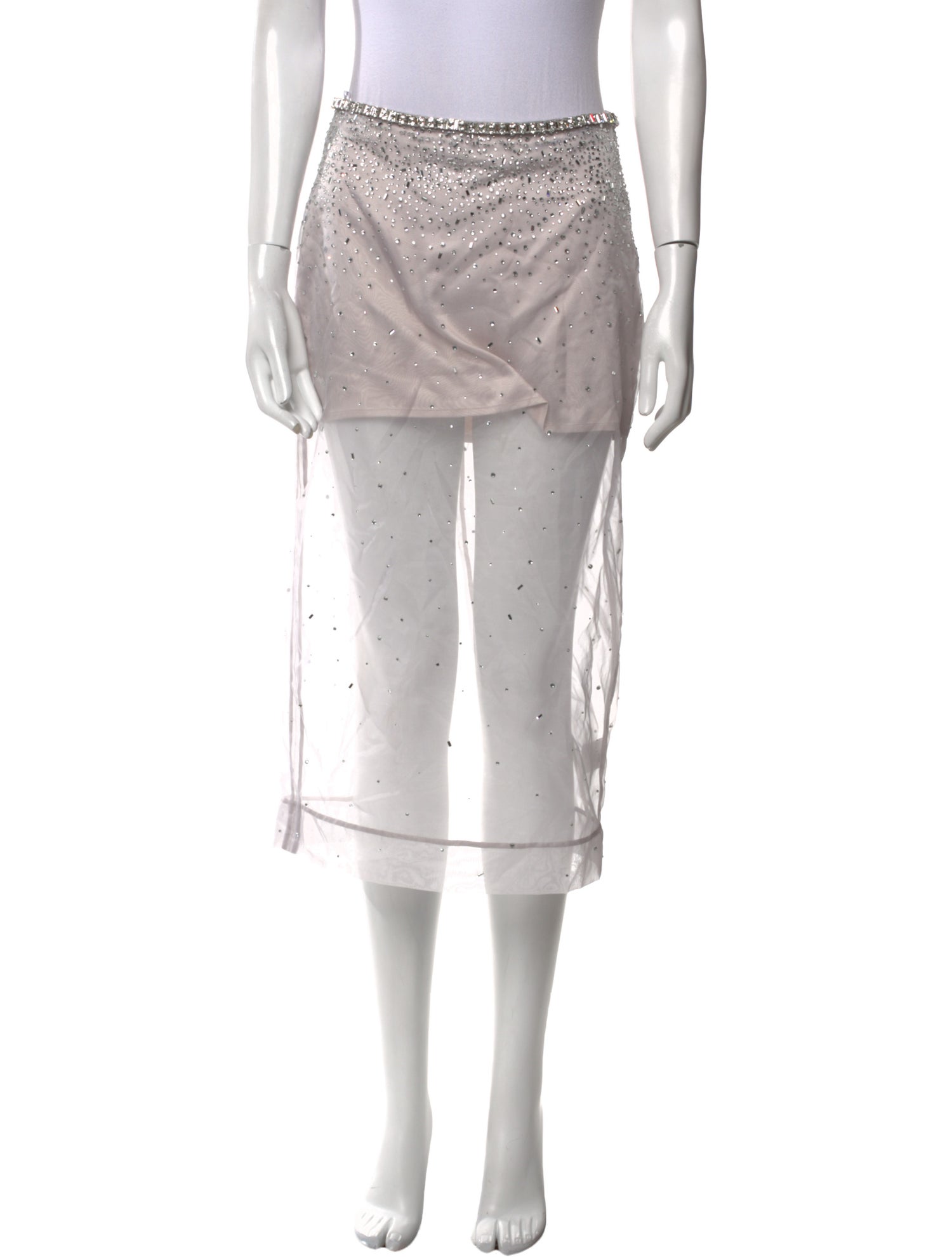 Retrofête Crystal Embellishments Knee-Length Skirt