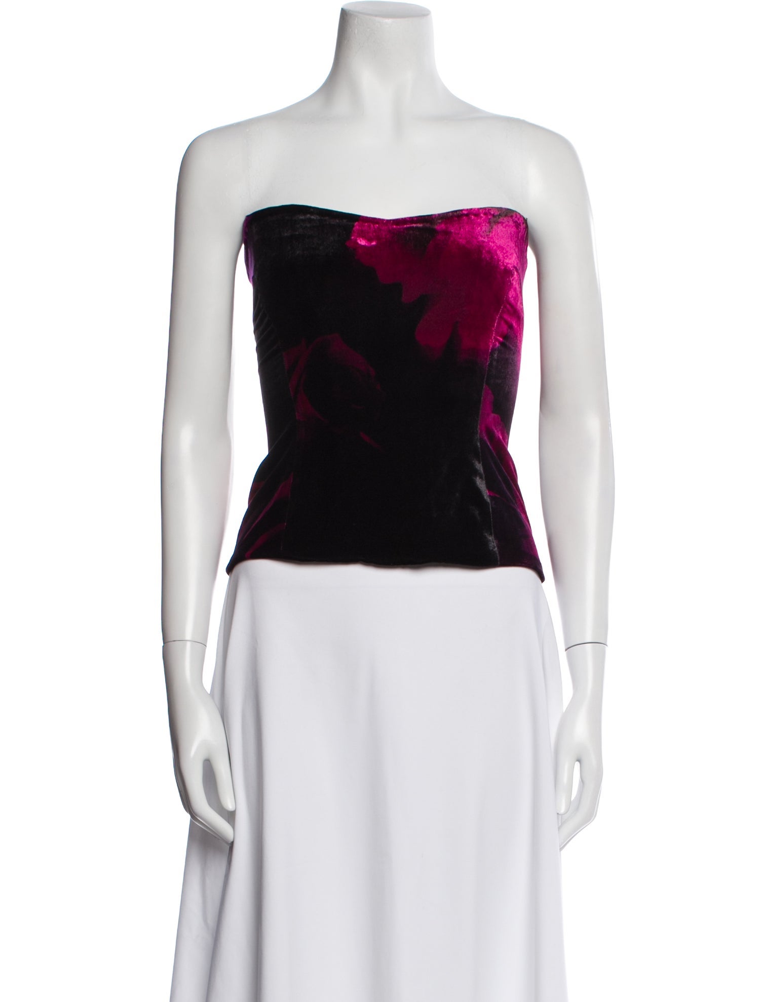 Retrofête Printed Strapless Crop Top