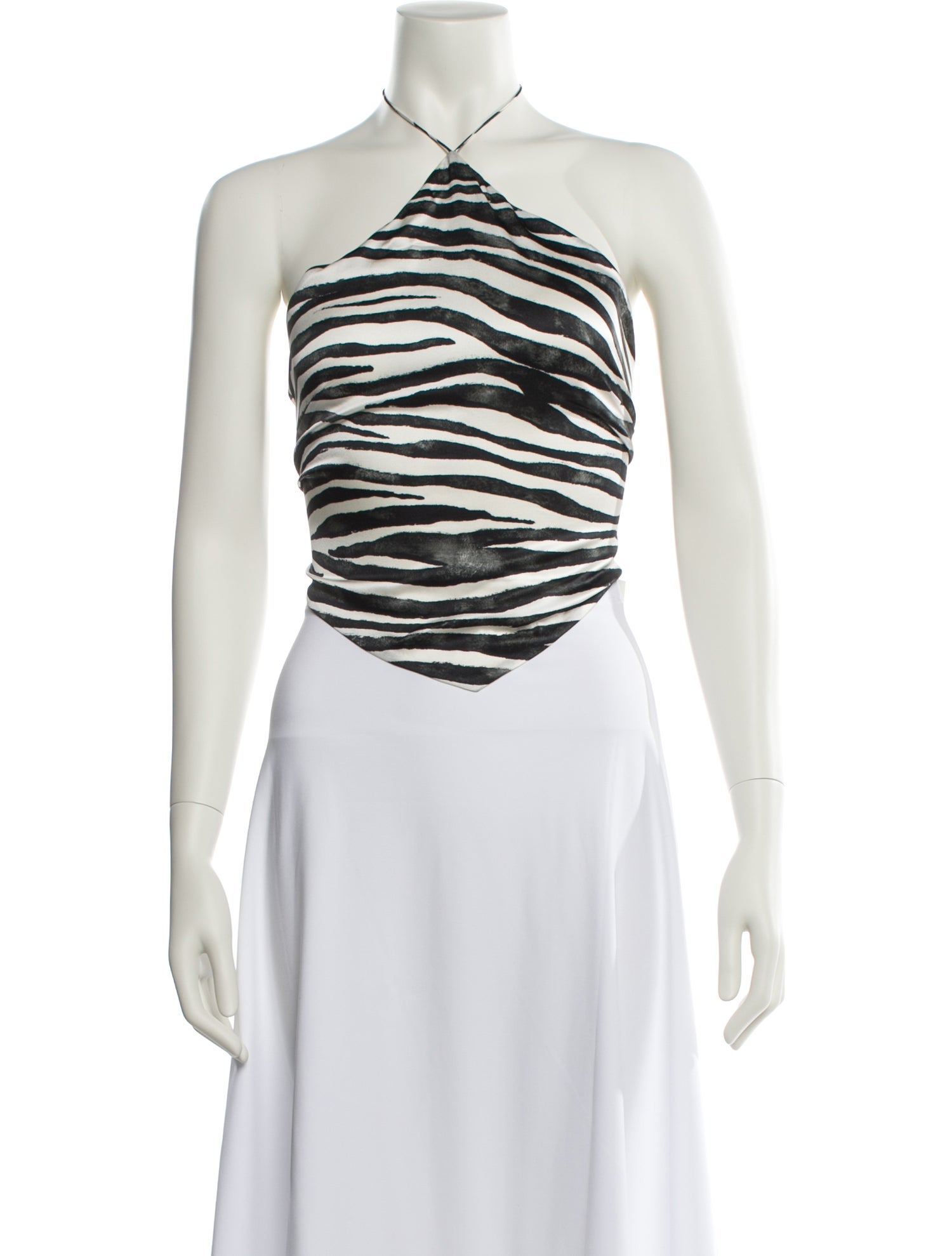 Retrofête Silk Animal Print Crop Top