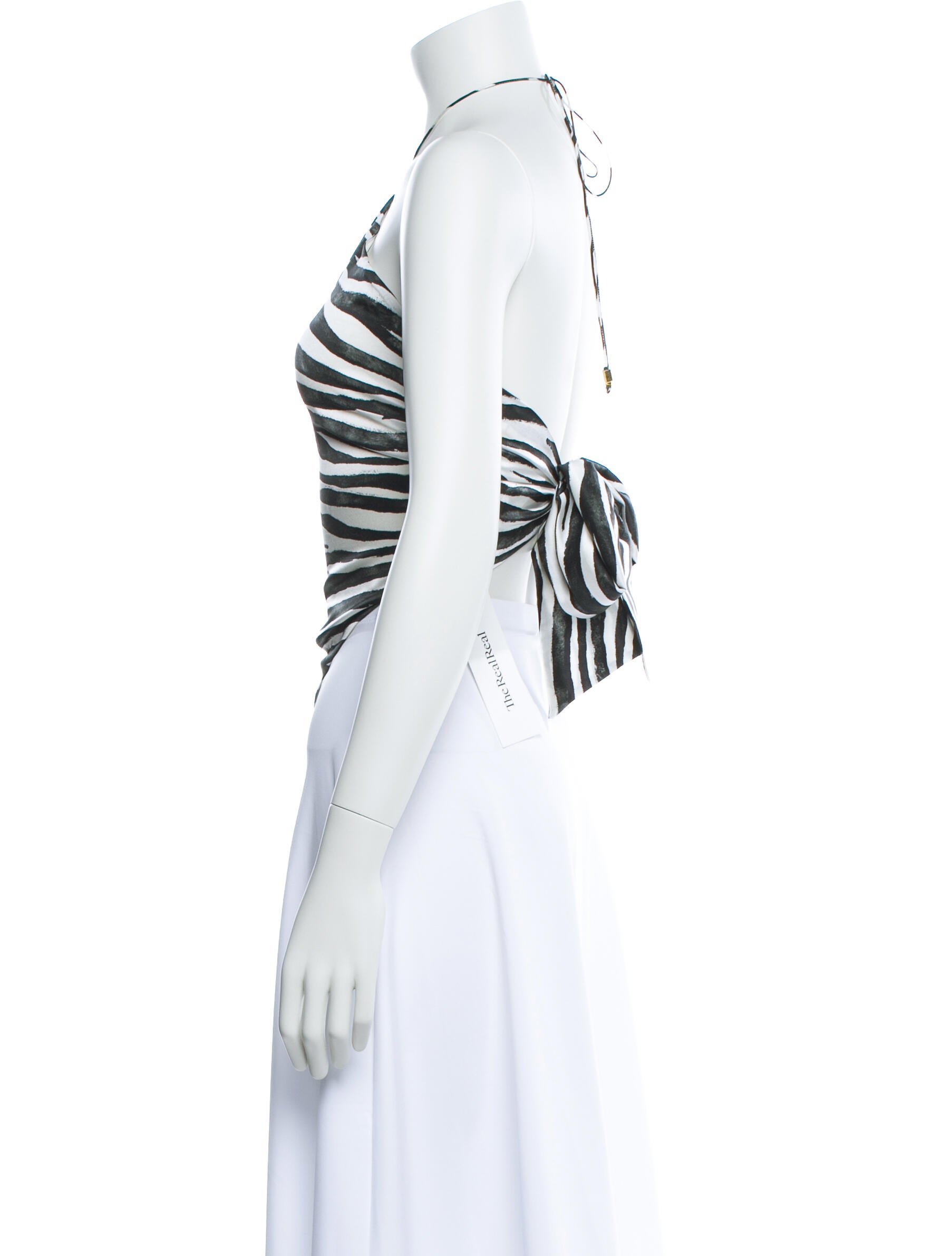 Retrofête Silk Animal Print Crop Top