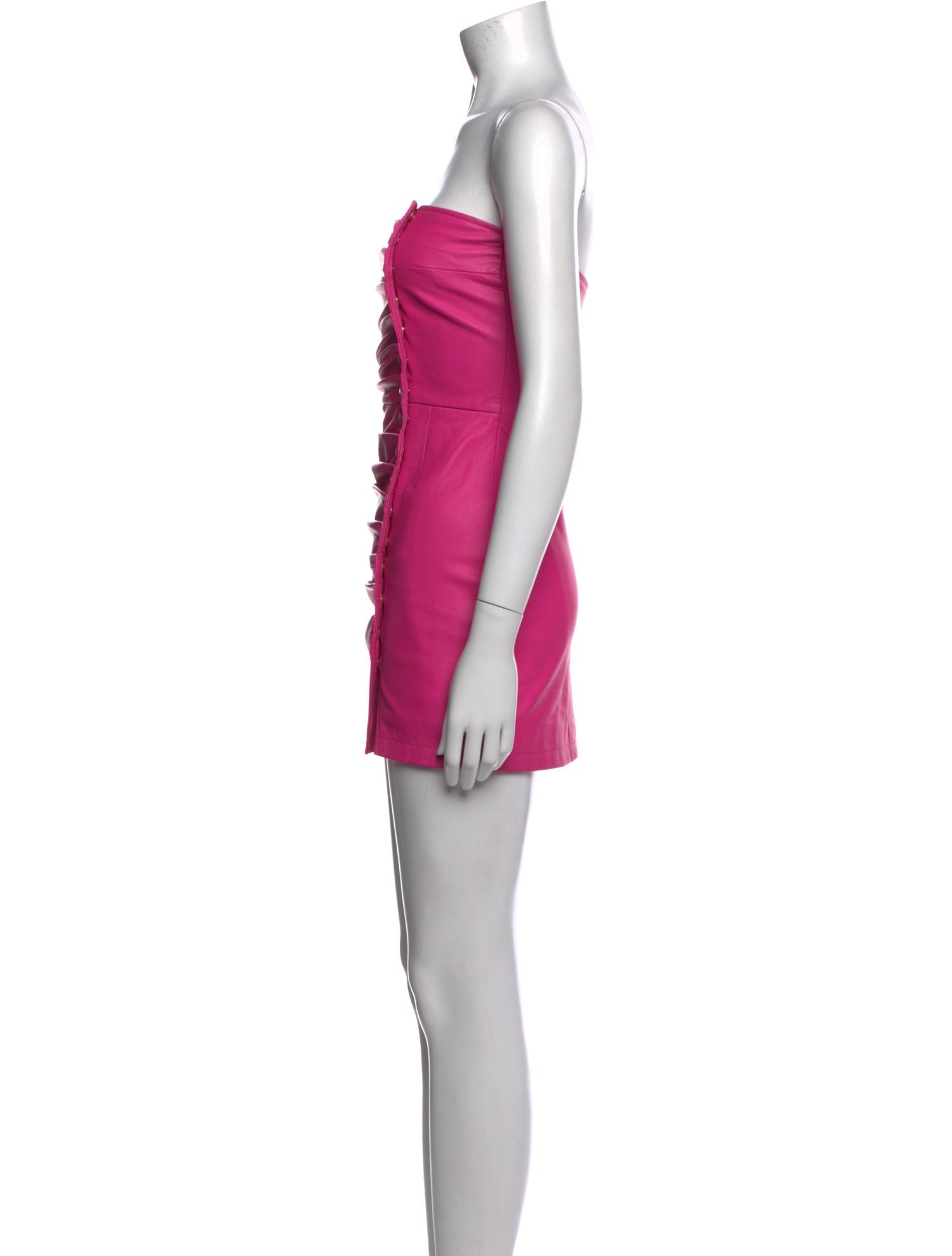 Retrofte Leather Mini Dress - Pink Dresses, Clothing - WRETO47140 | The  RealReal