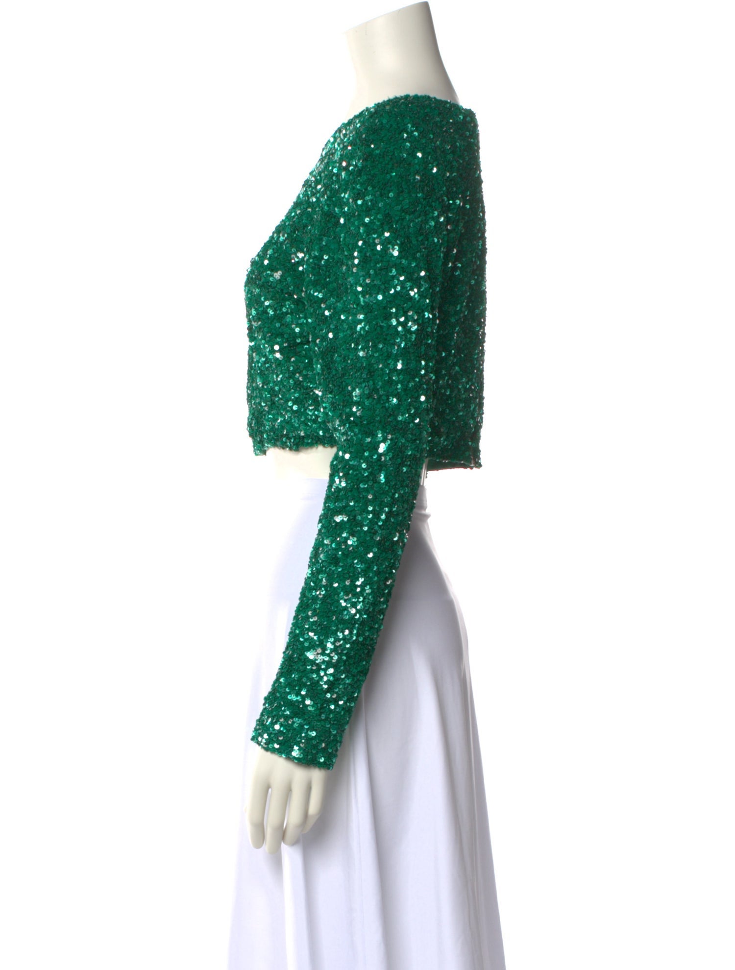 Retrofête Patterned Scoop Neck Crop Top