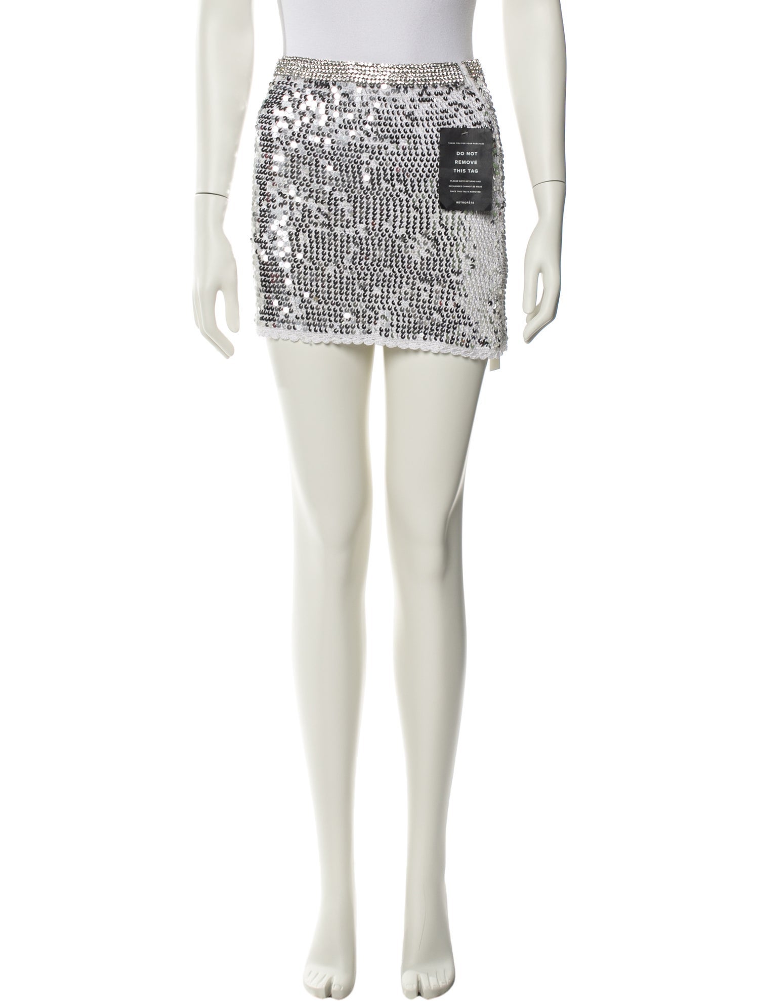 Retrofête Crystal Embellishments Mini Skirt w/ Tags