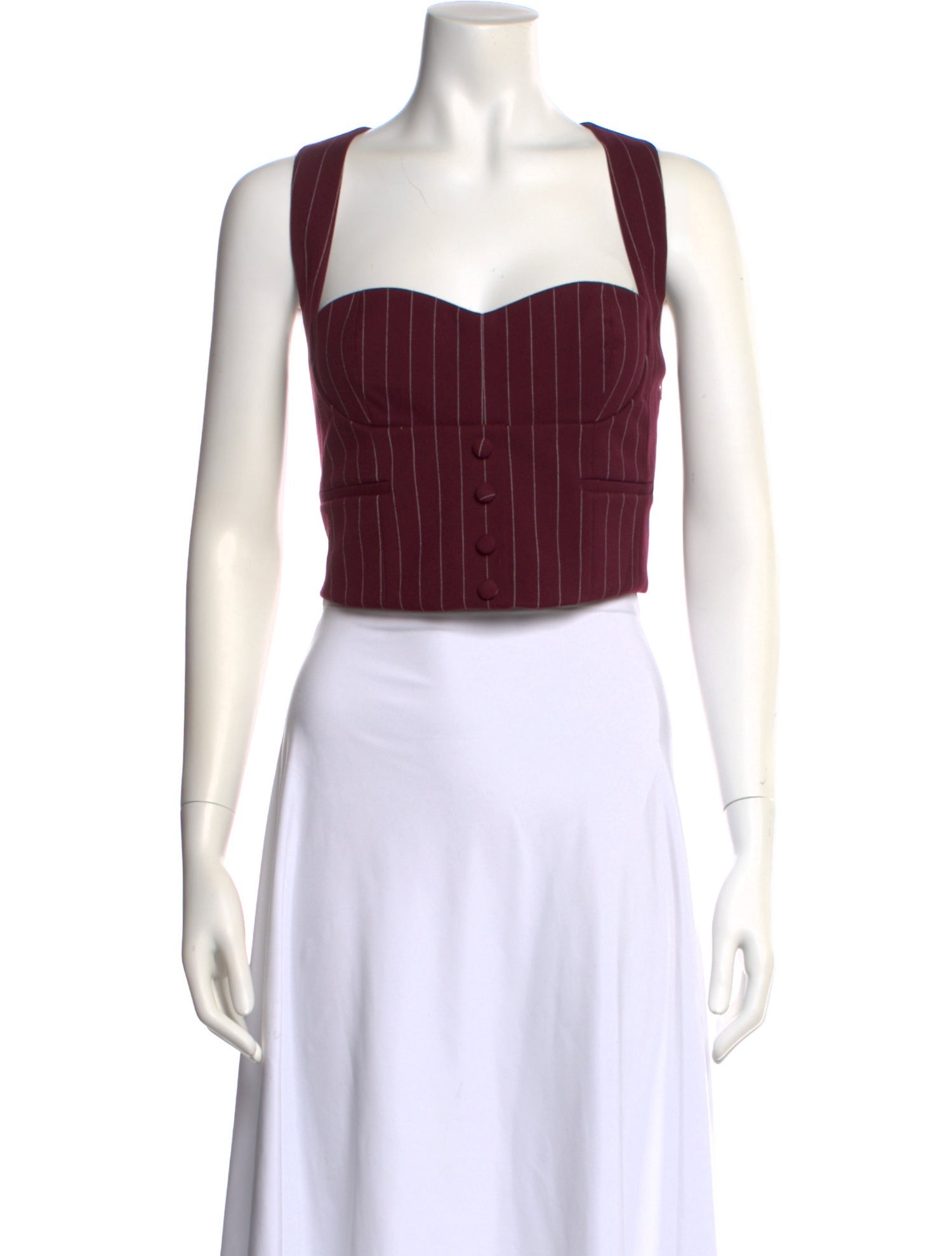 Retrofête Striped Square Neckline Crop Top w/ Tags