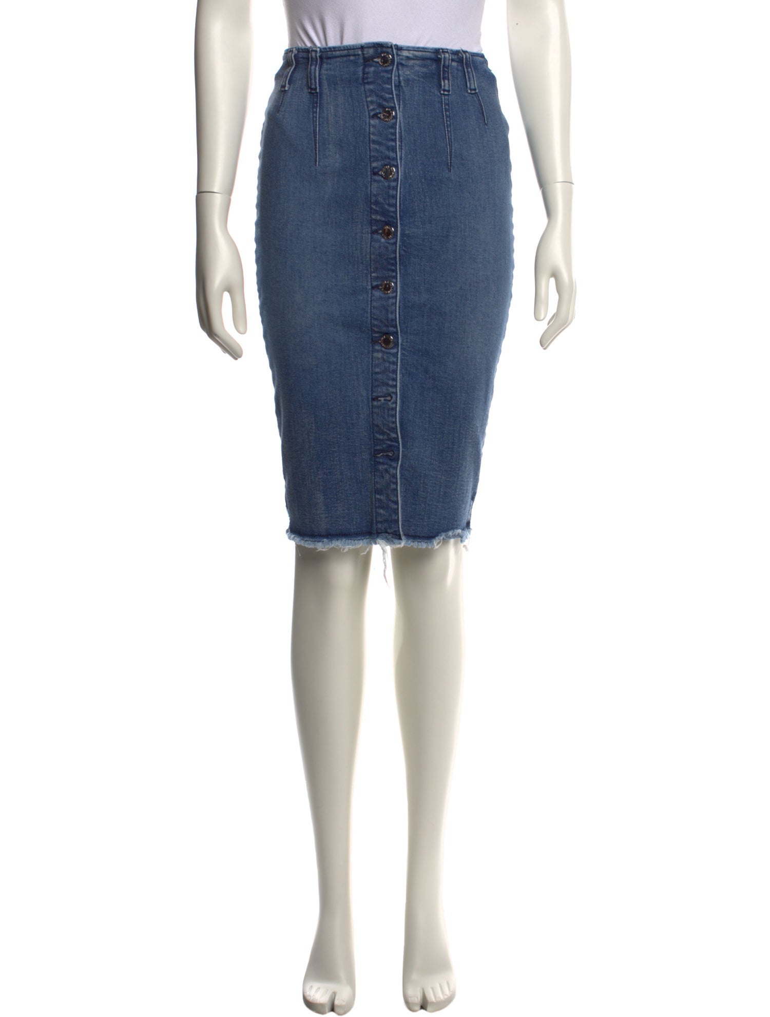 Retrofête Distressed Accents Knee-Length Skirt