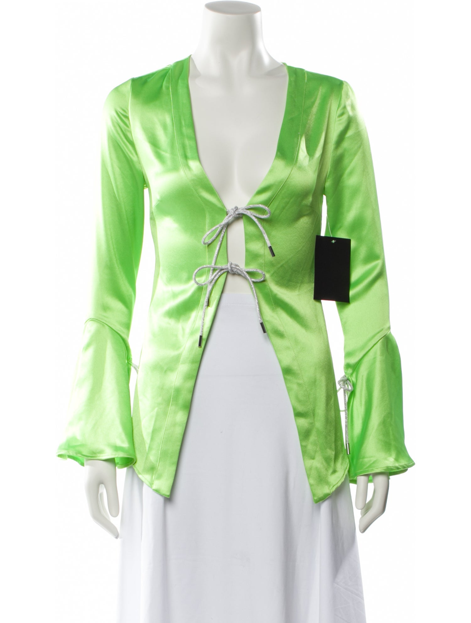 Retrofête Plunge Neckline Long Sleeve Blouse