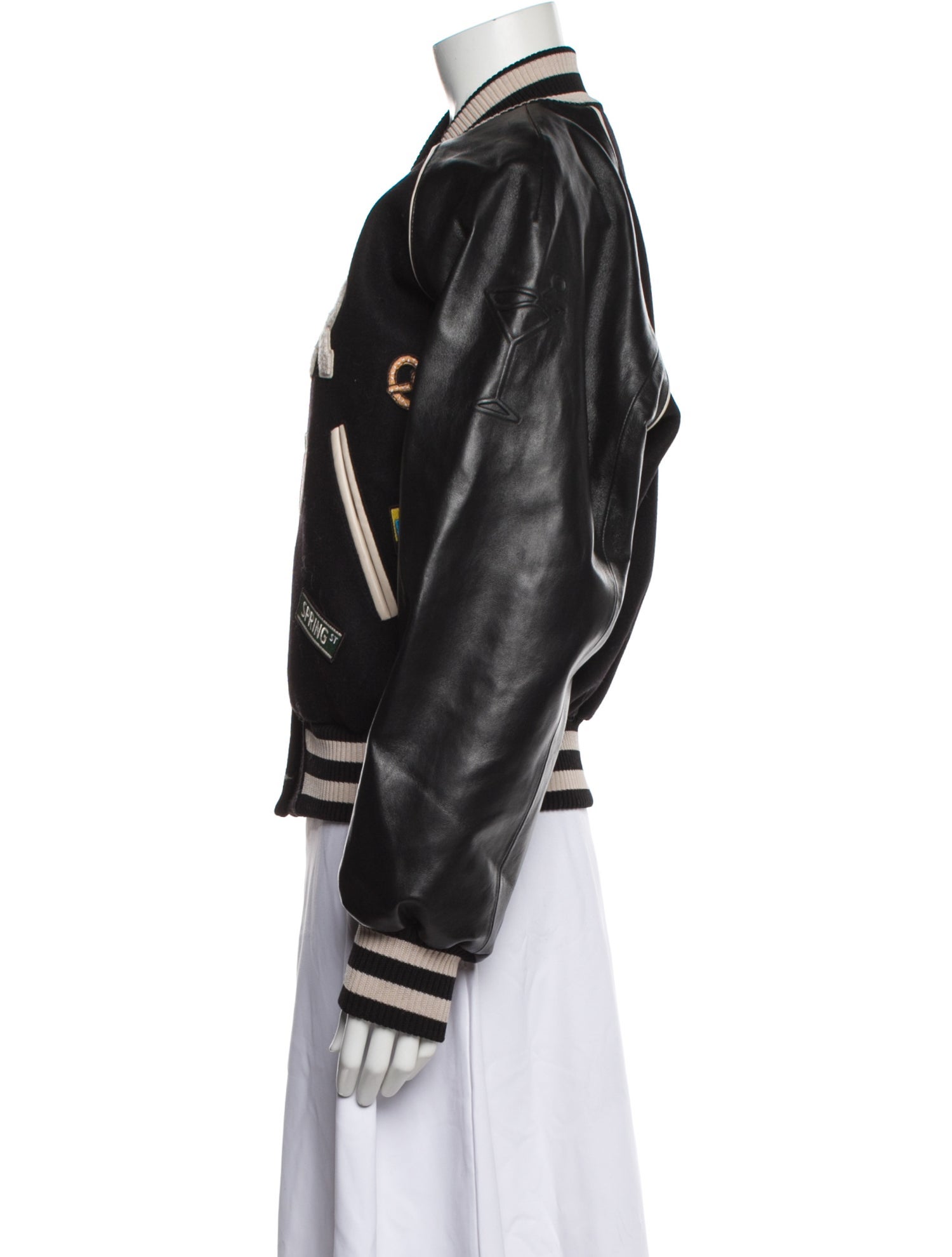 Retrofête Wool Graphic Print Bomber Jacket