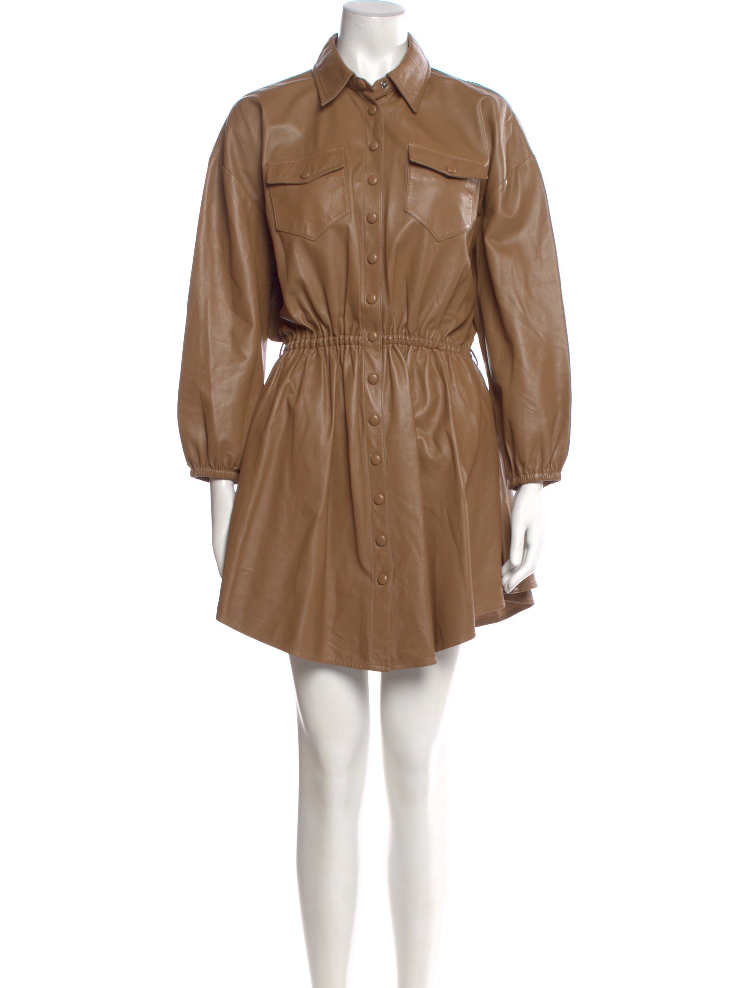 Retrofte Leather Mini Dress - Brown Dresses, Clothing - WRETO48309 | The  RealReal
