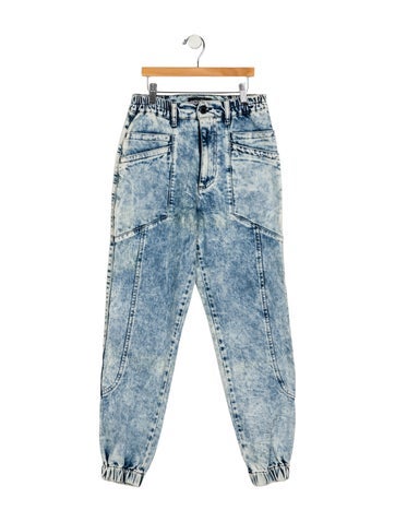 Pre-owned Retroféte Tie-dye Print Skinny Leg Pants In Blue