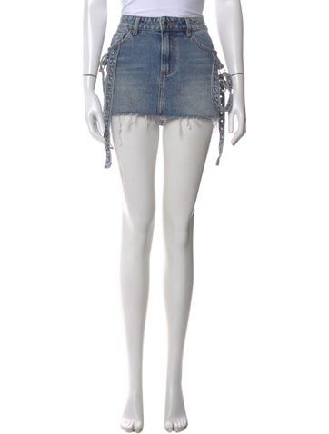 Pre-owned Retroféte Mini Skirt In Blue