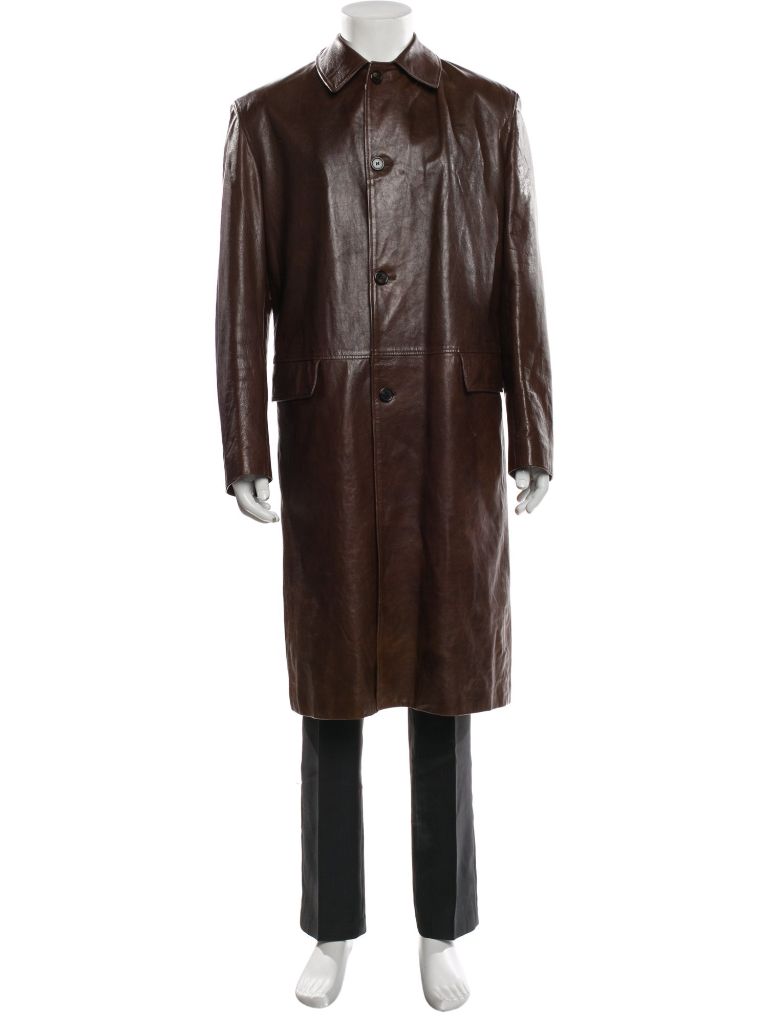 Ruffo Vintage Leather Trench Coat