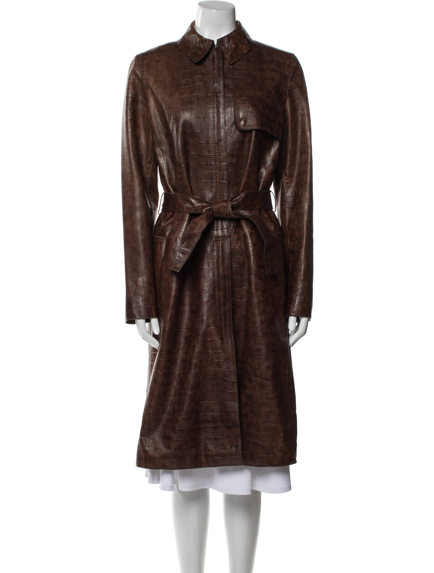 Ruffo Leather Trench Coat