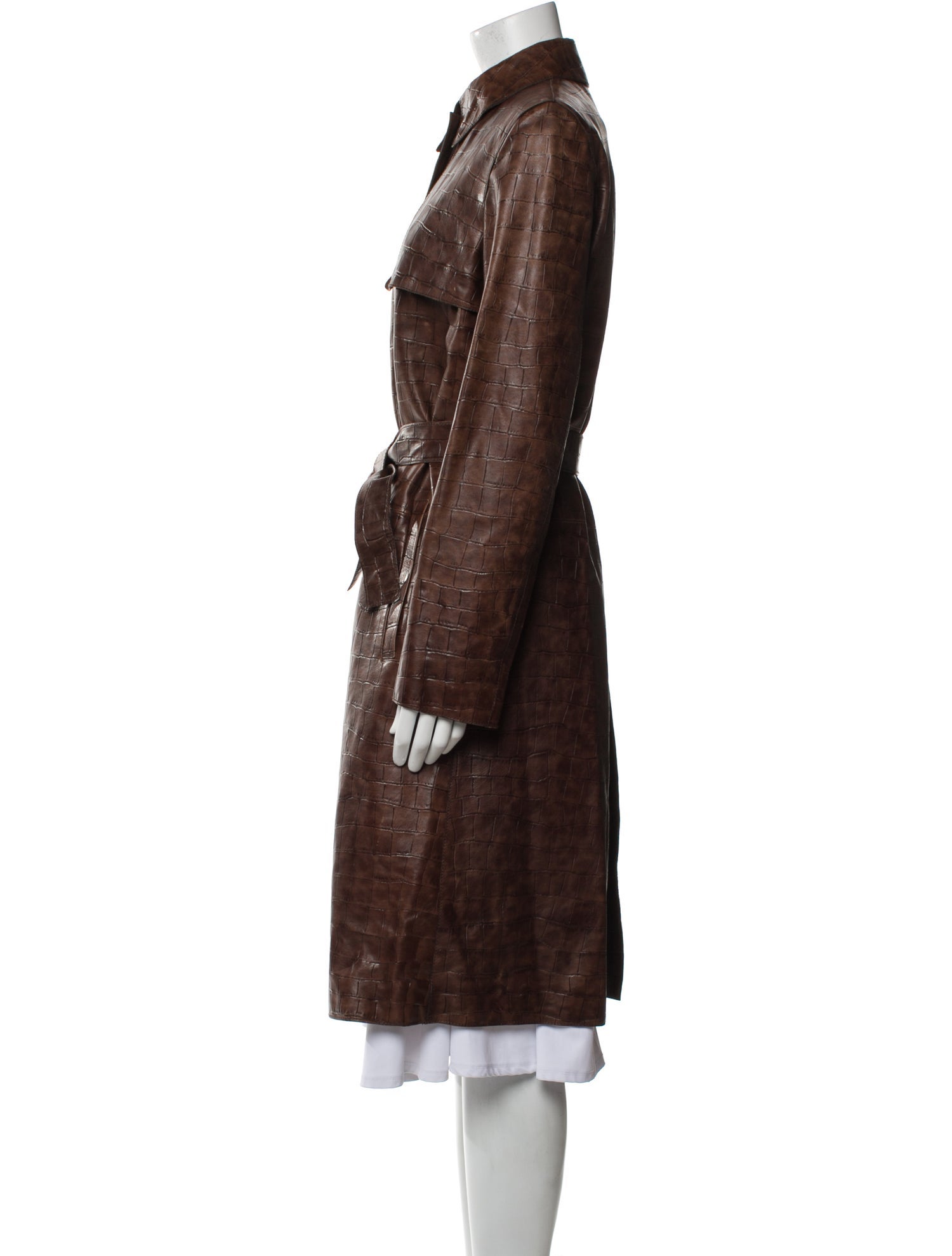 Ruffo Leather Trench Coat