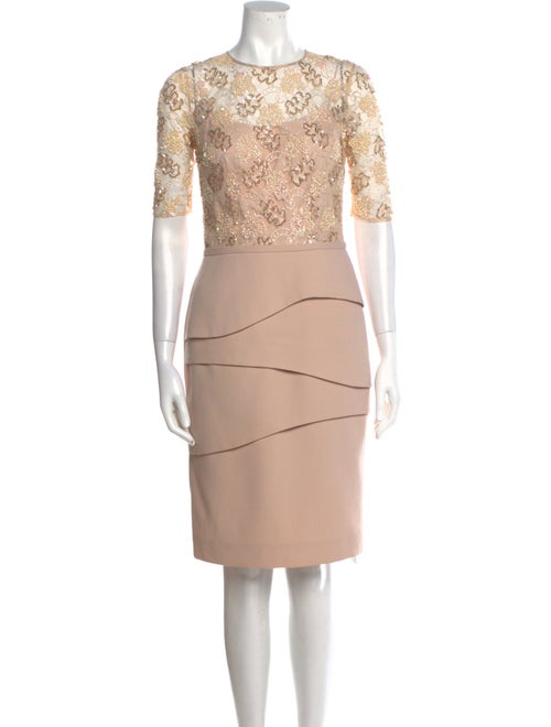 Rickie Freeman Crew Neck Knee-Length Dress