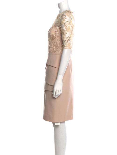 Rickie Freeman Crew Neck Knee-Length Dress